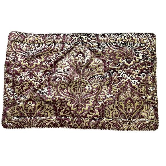 Croscill baroque metallic gold comforter velour bed skirt and pillow covers set - Picture 7 of 15